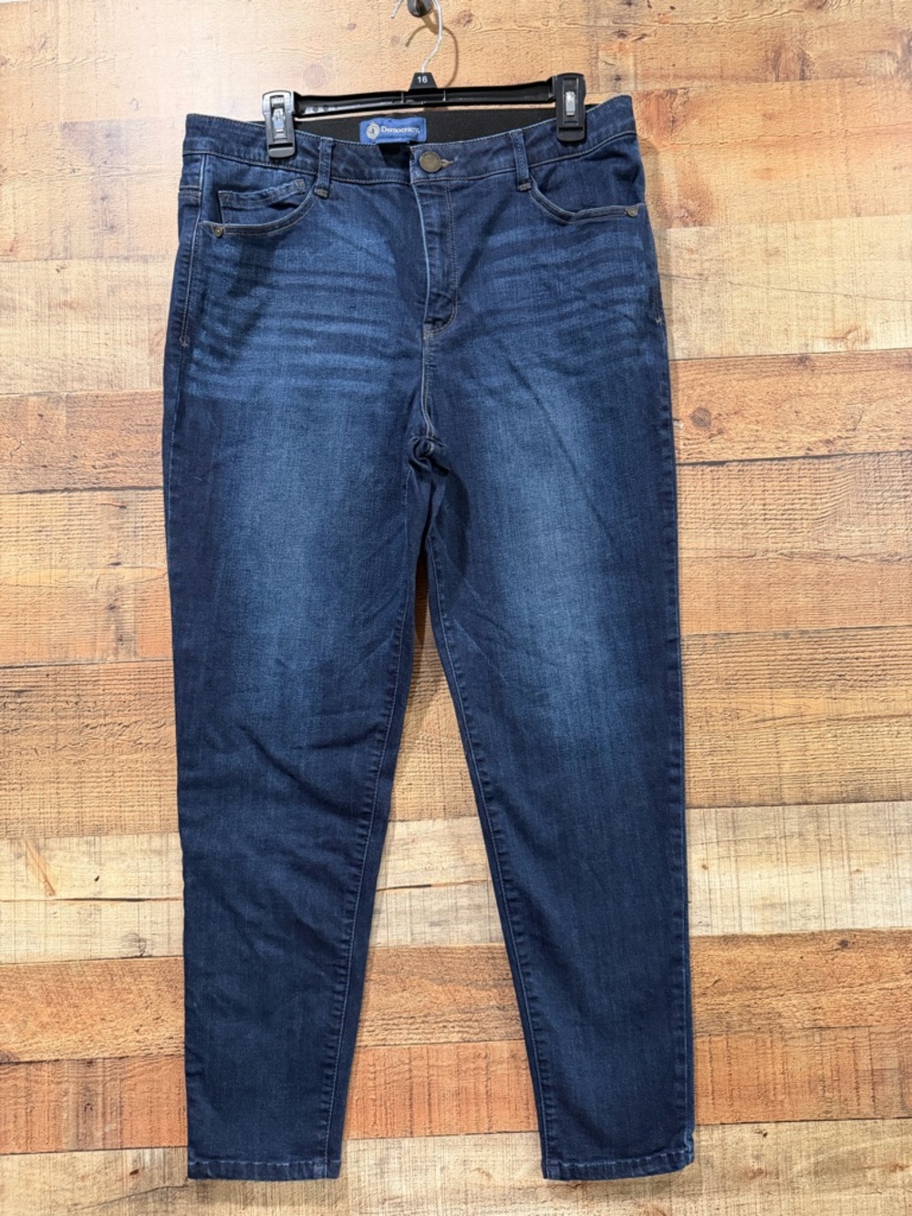 Democracy Women's Dark Indigo Skinny Jeans With Slimming Abdominal Panel Size 14
